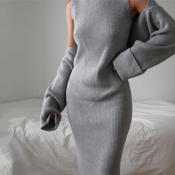 Zara Dresses & Skirts - NWT ZARA | Set Knit Dress + Arm Warmer Sweater